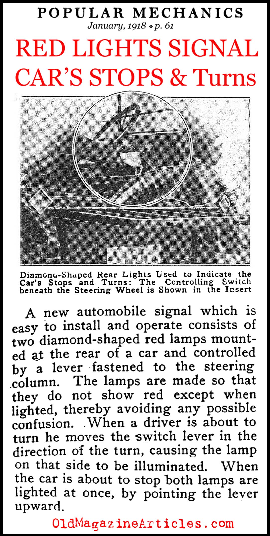 The First Automotive Brake Lights (Popular Mechanics, 1918)